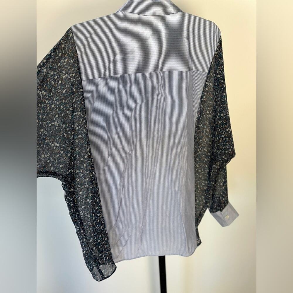 Zara button down blouse, stripe and floral print! New with tags! XS and XL - Picture 7 of 8